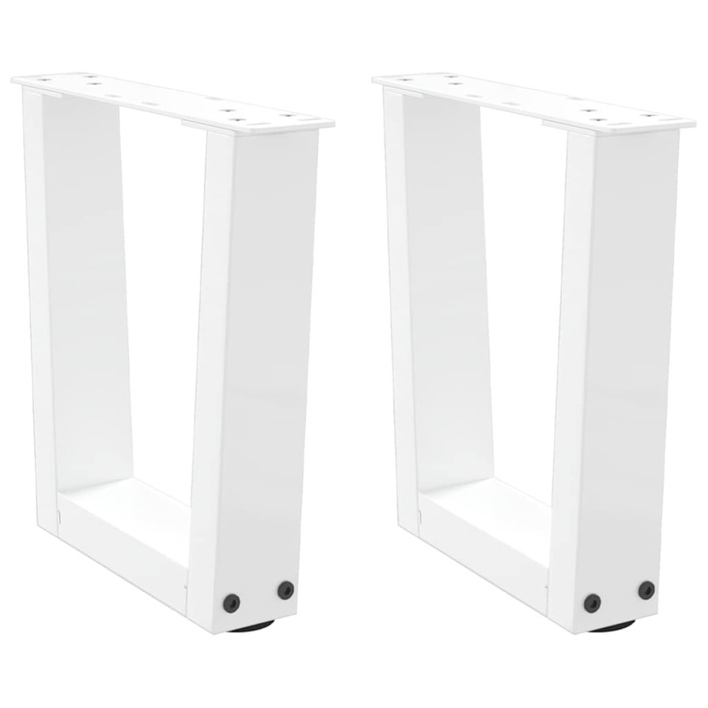 vidaXL Picioare pentru măsuță de cafea în formă de V, 2 buc., alb, 40x(30-31,3) cm, oțel