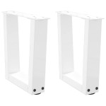 vidaXL Picioare pentru măsuță de cafea în formă de V, 2 buc., alb, 40x(30-31,3) cm, oțel