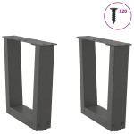 vidaXL Picioare pentru măsuță de cafea în formă de V, 2 buc., antracit, 40x(30-31,3) cm, oțel