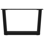 vidaXL Picioare pentru măsuță de cafea în formă de V, 2 buc., negru, 50x(30-31,3) cm, oțel
