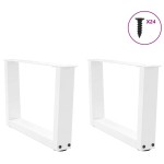 vidaXL Picioare pentru măsuță de cafea în formă de V, 2 buc., alb, 50x(30-31,3) cm, oțel