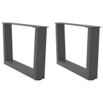 vidaXL Picioare pentru măsuță de cafea în formă de V, 2 buc., antracit, 50x(30-31,3) cm, oțel