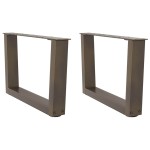 vidaXL Picioare pentru măsuță de cafea în formă de V, 2 buc., oțel natural, 50x(30-31,3) cm