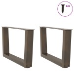 vidaXL Picioare pentru măsuță de cafea în formă de V, 2 buc., oțel natural, 50x(30-31,3) cm