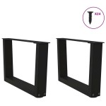 vidaXL Picioare pentru măsuță de cafea în formă de V, 2 buc., negru, 60x(30-31,3) cm, oțel