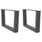 vidaXL Picioare pentru măsuță de cafea în formă de V, 2 buc., antracit, 60x(30-31,3) cm, oțel