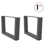vidaXL Picioare pentru măsuță de cafea în formă de V, 2 buc., antracit, 60x(30-31,3) cm, oțel