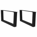 vidaXL Picioare pentru măsuță de cafea în formă de V, 2 buc., negru, 70x(30-31,3) cm, oțel