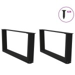 vidaXL Picioare pentru măsuță de cafea în formă de V, 2 buc., negru, 70x(30-31,3) cm, oțel