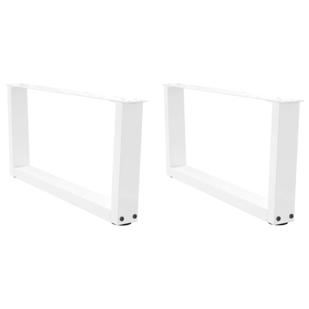 vidaXL Picioare pentru măsuță de cafea în formă de V, 2 buc., alb, 70x(30-31,3) cm, oțel