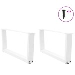 vidaXL Picioare pentru măsuță de cafea în formă de V, 2 buc., alb, 70x(30-31,3) cm, oțel vidaXL Picioare pentru măsuță de cafea în formă de V, 2 buc., alb, 70x(30-31,3) cm, oțel