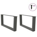 vidaXL Picioare pentru măsuță de cafea în formă de V, 2 buc., antracit, 70x(30-31,3) cm, oțel