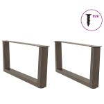 vidaXL Picioare pentru măsuță de cafea în formă de V, 2 buc., oțel natural, 70x(30-31,3) cm