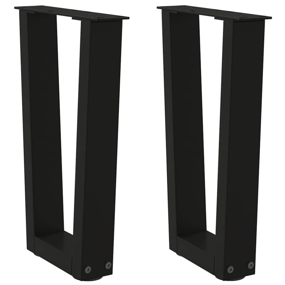 vidaXL Picioare pentru măsuță de cafea în formă de V, 2 buc., negru, 28x (42-43,3) cm, oțel