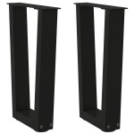 vidaXL Picioare pentru măsuță de cafea în formă de V, 2 buc., negru, 28x (42-43,3) cm, oțel