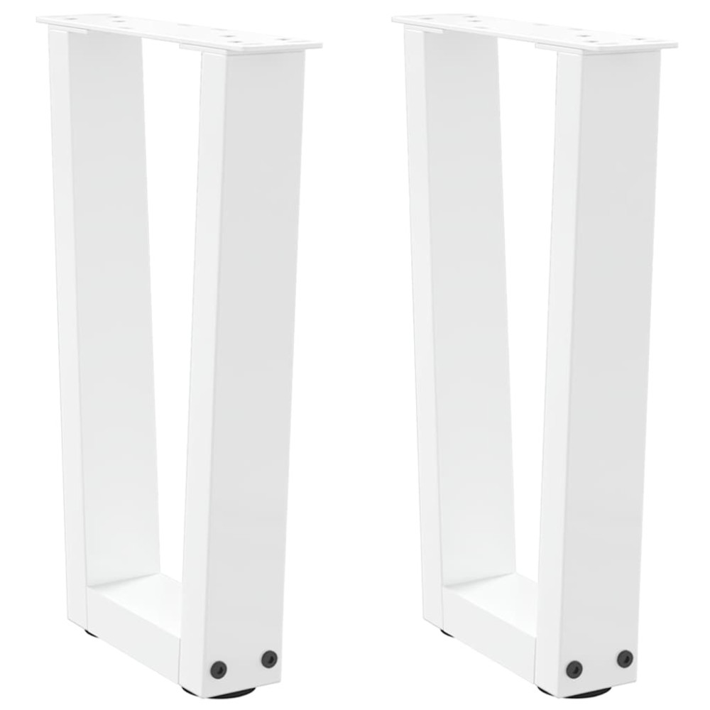 vidaXL Picioare pentru măsuță de cafea în formă de V, 2 buc., alb, 28x (42-43,3) cm, oțel