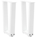 vidaXL Picioare pentru măsuță de cafea în formă de V, 2 buc., alb, 28x (42-43,3) cm, oțel