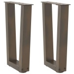 vidaXL Picioare pentru măsuță de cafea în formă de V, 2 buc., oțel natural, 28 x (42-43,3) cm