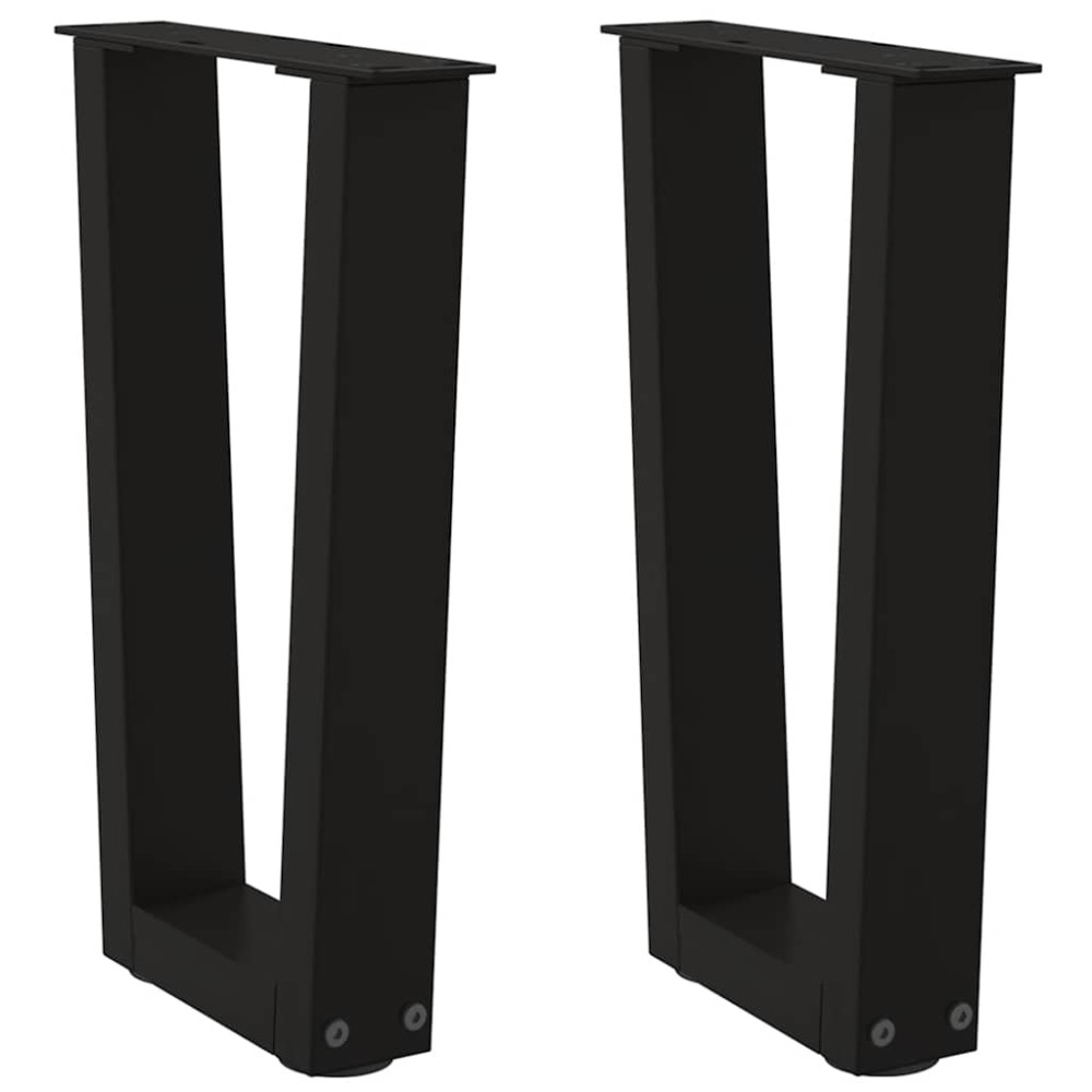 vidaXL Picioare pentru măsuță de cafea în formă de V, 2 buc., negru, 38x (42-43,3) cm, oțel