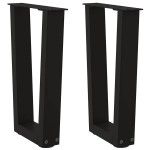 vidaXL Picioare pentru măsuță de cafea în formă de V, 2 buc., negru, 38x (42-43,3) cm, oțel