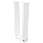vidaXL Picioare pentru măsuță de cafea în formă de V, 2 buc., alb, 38x(42-43,3) cm, oțel