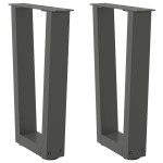 vidaXL Picioare pentru măsuță de cafea în formă de V, 2 buc., antracit, 38x(42-43,3) cm, oțel