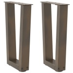 vidaXL Picioare pentru măsuță de cafea în formă de V, 2 buc., oțel natural, 38x(42-43,3) cm