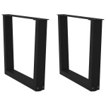 vidaXL Picioare pentru măsuță de cafea în formă de V, 2 buc., negru, 50x(42-43,3) cm, oțel