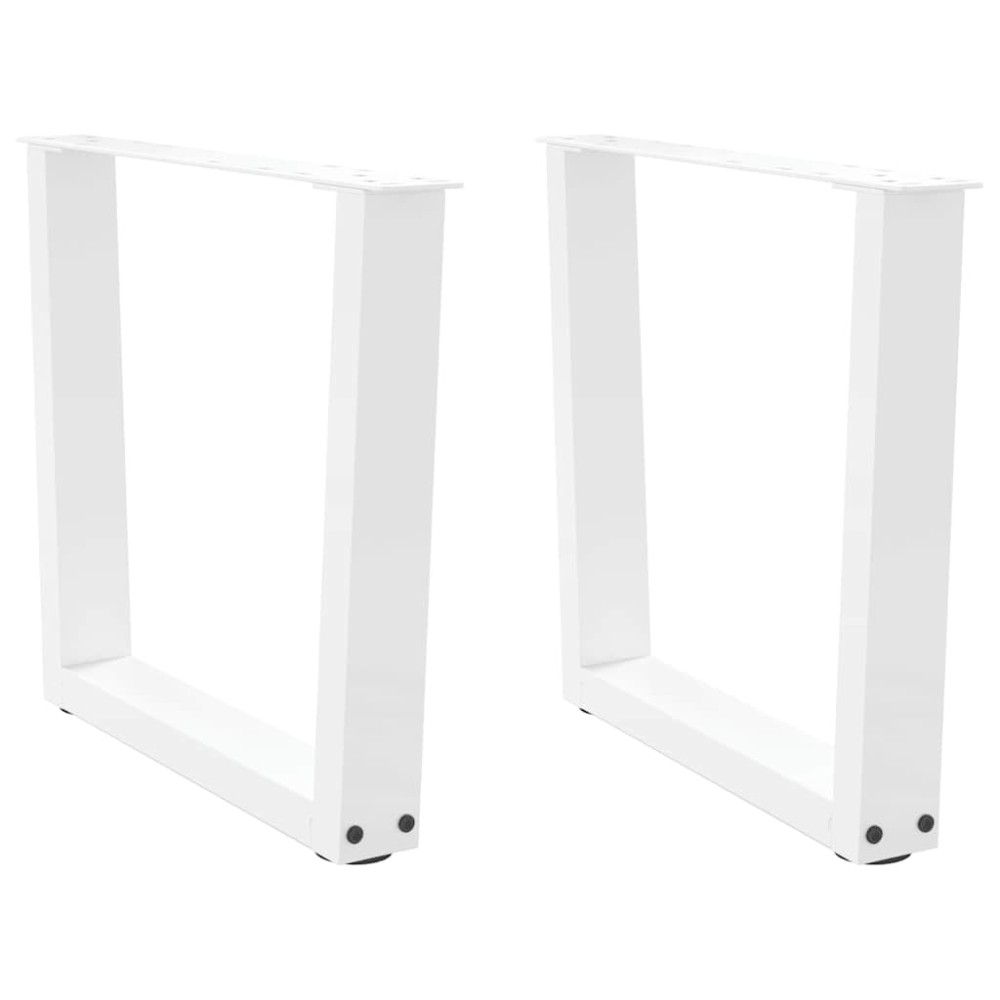 vidaXL Picioare pentru măsuță de cafea în formă de V, 2 buc., alb, 50x(42-43,3) cm, oțel