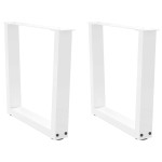 vidaXL Picioare pentru măsuță de cafea în formă de V, 2 buc., alb, 50x(42-43,3) cm, oțel