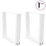 vidaXL Picioare pentru măsuță de cafea în formă de V, 2 buc., alb, 50x(42-43,3) cm, oțel