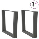 vidaXL Picioare pentru măsuță de cafea în formă de V, 2 buc., antracit, 50x(42-43,3) cm, oțel