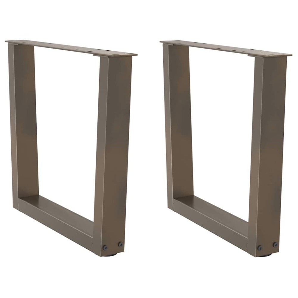 vidaXL Picioare pentru măsuță de cafea în formă de V, 2 buc., oțel natural, 50x(42-43,3) cm