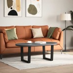 vidaXL Picioare pentru măsuță de cafea în formă de V, 2 buc., negru, 60 x (42-43,3) cm, oțel