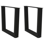 vidaXL Picioare pentru măsuță de cafea în formă de V, 2 buc., negru, 60 x (42-43,3) cm, oțel