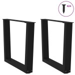 vidaXL Picioare pentru măsuță de cafea în formă de V, 2 buc., negru, 60 x (42-43,3) cm, oțel