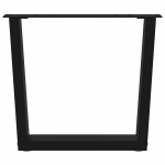 vidaXL Picioare pentru măsuță de cafea în formă de V, 2 buc., negru, 60 x (42-43,3) cm, oțel