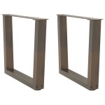 vidaXL Picioare pentru măsuță de cafea în formă de V, 2 buc., oțel natural, 60 x (42-43,3) cm