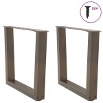 vidaXL Picioare pentru măsuță de cafea în formă de V, 2 buc., oțel natural, 60 x (42-43,3) cm
