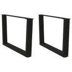 vidaXL Picioare pentru măsuță de cafea în formă de V, 2 buc., negru, 70x(42-43,3) cm, oțel