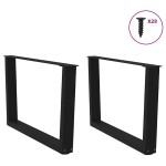 vidaXL Picioare pentru măsuță de cafea în formă de V, 2 buc., negru, 70x(42-43,3) cm, oțel