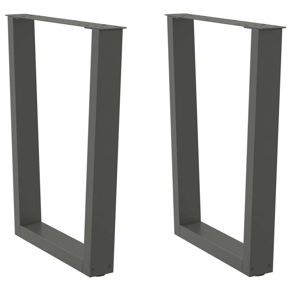 vidaXL Picioare de masă în formă de V, 2 buc., antracit, 60x(72-73,3) cm, oțel