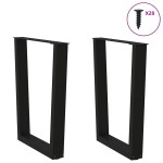 vidaXL Picioare de masă în formă de V, 2 buc., negru, 70x(72-73,3) cm, oțel vidaXL Picioare de masă în formă de V, 2 buc., negru, 70x(72-73,3) cm, oțel