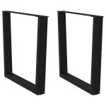 vidaXL Picioare de masă în formă de V, 2 buc., negru, 80x(72-73,3) cm, oțel