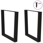 vidaXL Picioare de masă în formă de V, 2 buc., negru, 80x(72-73,3) cm, oțel