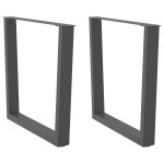 vidaXL Picioare de masă în formă de V, 2 buc., antracit, 80x(72-73,3) cm, oțel vidaXL Picioare de masă în formă de V, 2 buc., antracit, 80x(72-73,3) cm, oțel
