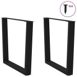 vidaXL Picioare de masă în formă de V, 2 buc., negru, 90x(72-73,3) cm, oțel vidaXL Picioare de masă în formă de V, 2 buc., negru, 90x(72-73,3) cm, oțel