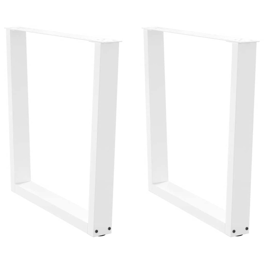 vidaXL Picioare de masă în formă de V, 2 buc., alb, 90x (72-73,3) cm, oțel
