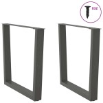 vidaXL Picioare de masă în formă de V, 2 buc., antracit, 90x(72-73,3) cm, oțel