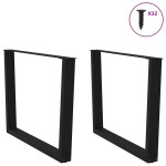 vidaXL Picioare de masă în formă de V, 2 buc., negru, 100 x (72-73,3) cm, oțel